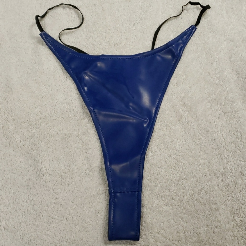 Latex G String, Blue